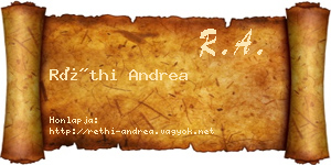 Réthi Andrea névjegykártya